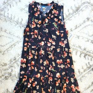 NWT Old Navy Black Floral Sun Dress Women's Medium